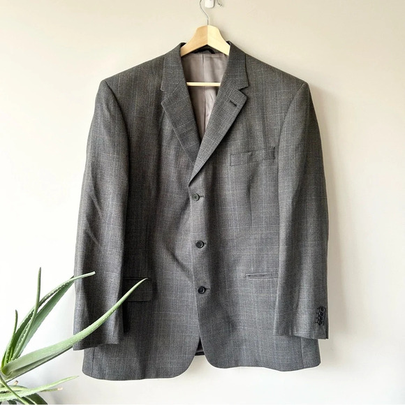 Axcess by Liz Claiborne Pure Wool Plaid Blazer - Picture 1 of 15